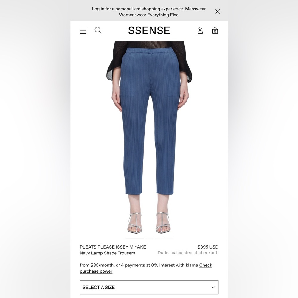 Pleats Please Issey Miyake Cropped Navy Lamp Shade Trousers size 5 (Large)